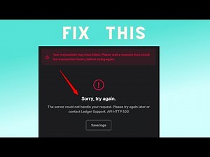 How to Fix API HTTP 503 ERROR WITH CARDANO In ledger Live