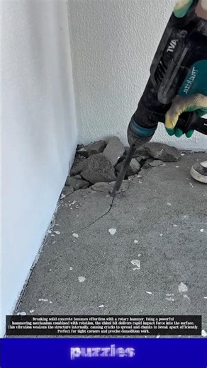 Insane Concrete Breaking Hack with Rotary Hammer 👷 Satisfying Demolition!