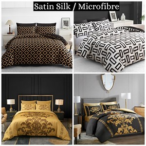 Satin Silk Duvet Cover Set Reversible King Size Duvet Double Bedding Sets Single  | eBay UK