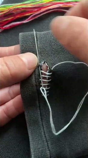 My aunt taught me the technique of invisible thread sewing. #needlework