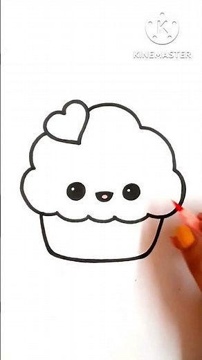 How to draw Cupcake /Easy Cupcake Drawing🧁 #shorts #ytshorts #viralshorts #cupcake #trending #cute