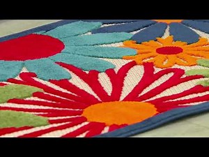 Nourison Romantic Garden & Daisy Bouquet Indoor/Outdoor High-Low Rugs on QVC