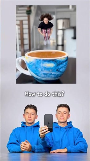 Tutorial for the perfect jump into a cup 🏃🏻‍♂️‍➡️☕️💦 Result at the end 🩵 #tutorial