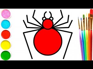 How to Draw Red Spiderman Logo 🕷️ | Tutorial for Kids
