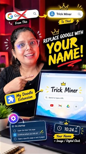 Put Your Name on Google Homepage — Free Chrome Trick #Shorts #ChromeExtension #GoogleTricks