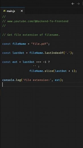 JavaScript | Get file extension of filename