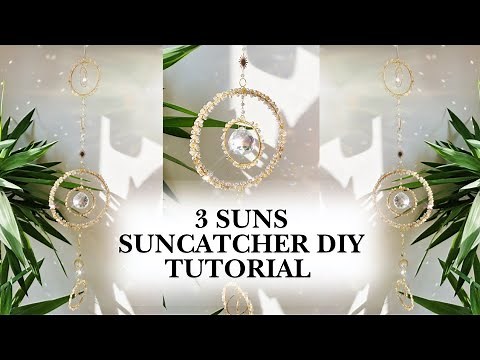 How to Make a Double Beaded Wrapped Hoop Suncatcher ✨ DIY Suncatcher Tutorial! - 3 Suns