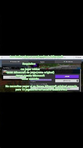 juega en mi realm de Minecraft #minecraft #multiplayer #realmsminecraft #realms #juegaconmigo