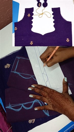 Chandrasrilekha Ulasala | backneck👆design😍/scalap🥻design #trending #reelsinstagram #blousebackneck #diy #dress #saree #fashion #scalap ...#blousecuttingandstitching... | Instagram