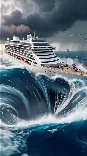 Giant Whirlpool vs Cruise Ship Realistic Ocean Disaster 🌊🚢