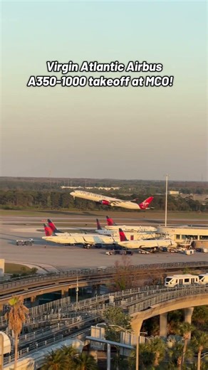 Virgin Atlantic A350 takeoff at Orlando! #shorts #planes￼