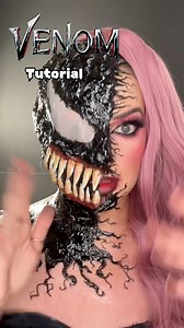 VENOM TUTORIAL 🖤🎨🎥 Watch how I transformed into this Venom Halloween look! (Using a lot of household products actually) #learn #makeuptutorial #venommakeup #howto #diysfx #makeuplooks #halloweenmakeup | Nicki Teal Makeup Artist