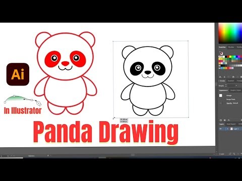 How to Draw Panda in Adobe Illustrator | Easy Vector Art Tutorial