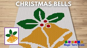 FREE GRAPH Christmas Bells C2C & Tapestry Crochet Pattern Magic Yarn Pixels