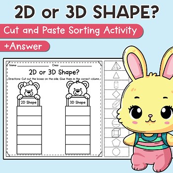 2D and 3D Shape Sorting Cut and Paste Activity – Fun Hands-On Geometry Practice!