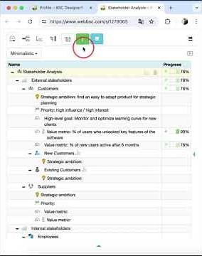Stakeholders Analysis Template in BSC Designer
