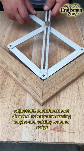 Adjustable multifunctional diagonal ruler for measuring angles and cutting wooden strips
