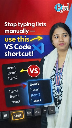 Stop typing lists manually — use this VS Code shortcut!” 🚀