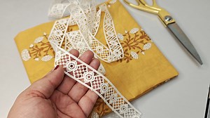 367K views · 6.4K reactions | New and Stylish trouser design with Zigzag fabric Patti and white joint lace/ let's make this beautiful trouser design with easy sewing tips and tricks #sewing #neckdesign #fashion #kurti #Kameez #stitching #dressmaking #fashiondesigning #cuttingandstitching #design #sewingtips #kurtidesign | Knotty Stitches | Facebook