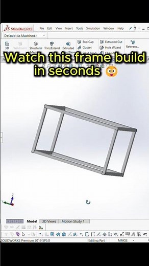 Build a Frame in Seconds 😳 | SolidWorks Weldments #shorts #solidworks