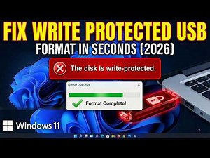 How to Format a Write Protected USB Drive - Fix "Disk is Write Protected" Error (2026)