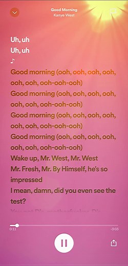 Kanye West - Good Morning #lyrics #lyricsvideo #music #spotify #spotifyplaylist #lyrics_songs #lyricsmusic #spotifysongs #kanyewest #goodmorningkanyewest #kanyewestgoodmorning #kanyewestgraduation