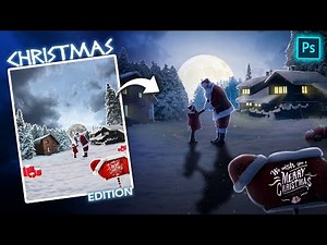 🎄 Create a "CHRISTMAS" Theme Design in Photoshop! (FREE PSD) | Speed Art