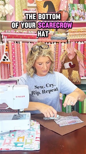 Scarecrow Hat step by step sewing tutorial for beginners Templates available at www.hometownquiltcompany.com #sewing #tamijones #beginnersewing #diy #crafty https://hometownquiltcompany.com/my-favorite-things WalMart https://walmrt.us/3A8Dkca Amazon https://urlgeni.us/amazon/V2FXZj | Tami Jones • Hometown Quilt Company, LLC
