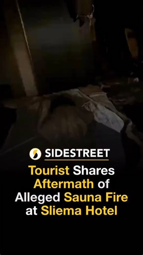 A tourist staying at a Sliema hotel that caught fire in the early hours of the morning has shared footage of the aftermath, showing a burnt room and authorities bringing the situation under control. The tourist claimed the blaze started after a guest allegedly left a sauna on inside one of the suites. She stressed the incident was not the hotel’s fault, describing it as “the best hotel I’ve ever stayed in.” Footage also shows blood on the floor and on a car parked outside the hotel, though the c
