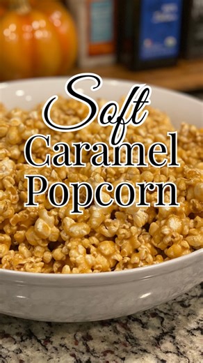 This caramel popcorn is soft, buttery, and melts in your mouth. It uses the same caramel base as my caramel apples, so it has that rich, homemade flavor and stays perfectly chewy for days—if it lasts that long! I pop the kernels in my air popper and always scoop from the top so no sneaky unpopped kernels make it into the bowl. Trust me… your teeth will thank you. And grab the biggest bowl you own—this recipe makes a lot, but it disappears fast. It’s perfect for movie nights, game days, sleepover