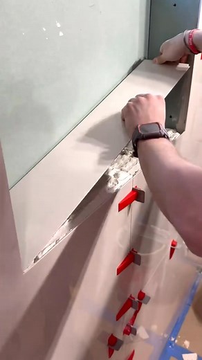 2K views | PRO TUTORIAL! Watch me tile this bathroom wall with huge 60x30 tile #Episode 6 | J Two | Facebook