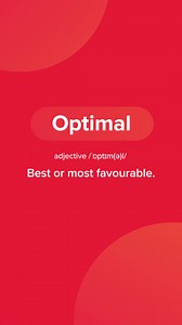 Our word for the week is 'optimal.' What is an optimal way of using this in a sentence? Less us know in the comments! 👇 | IELTS Essentials from IDP