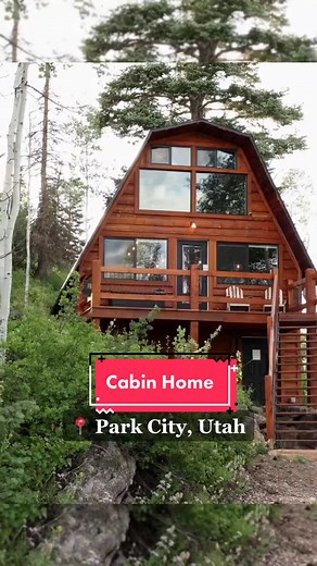 Beautiful Log Cabin Airbnb with Modern Interior 😍 Location: 📍 Park City, Utah #cabintour #cabinlife #offgridliving #cabindesign #airbnb #fyu #viral #capcut