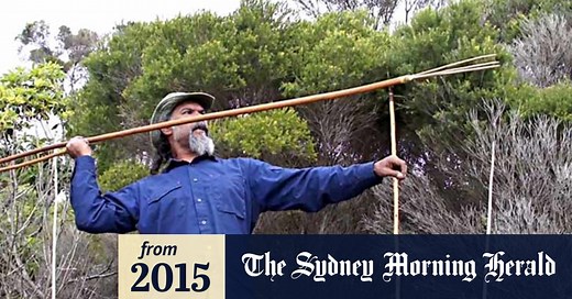 Making a traditional Aboriginal spear