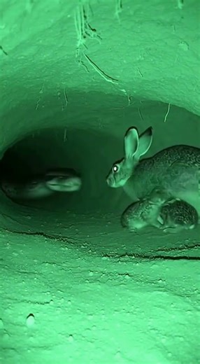 Python Takes the Baby Hares Inside the Burrow #burrowcam #wildlife #natureclip