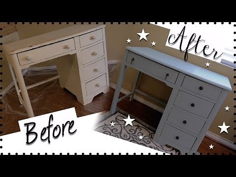DIY VINTAGE DESK MAKEOVER! HOW TO CHALK PAINT FURNITURE! | How to use Chalk Paint