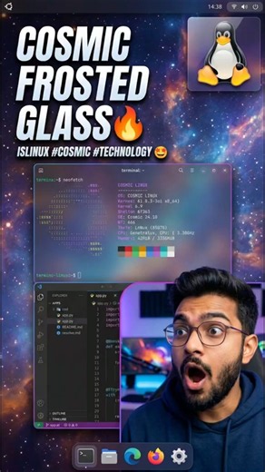 Don't Miss The New COSMIC Frosted Glass Update! 🚀 #linux #cosmic