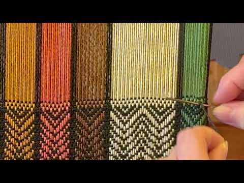 Italian Hemstitching the Handwoven Autumn Leaves Table Runner