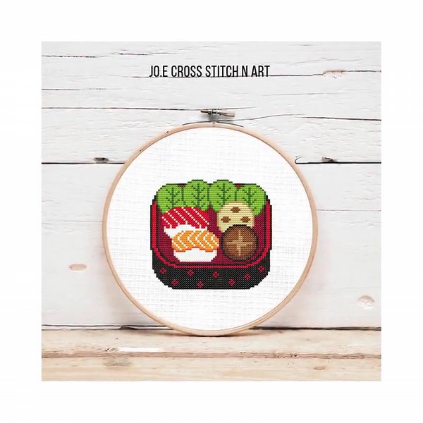 Sushi Bento Box Cross Stitch Pattern. Kawaii Japanese Food Embroidery. Instant Download - Etsy