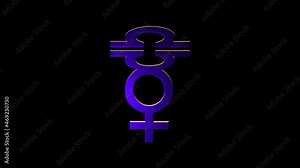 Alchemical Symbol For Mercury Sublimate-2 Icon Animation. Purple text with alpha channel. Esoteric Alchemy symbology