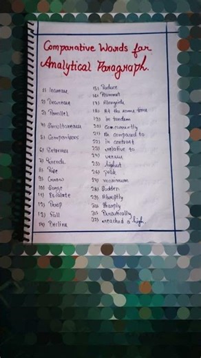 Comparative Words for Analytical Paragrap