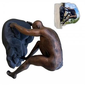 Rock Climbing Man Wall Decor – Modern 3D Printed Climber Sculpture | Adventure Wall Art with Double-Sided Tape Included | PLA Wall Hanging for Home, Office, Gym