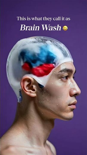 Visual representation of Brain Wash 😂🤣 #humor #brainwash #physcology #sense