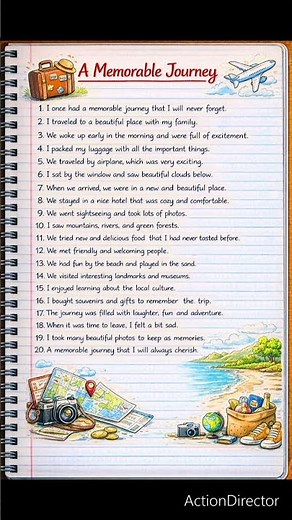 A Memorable Journey Essay 20 Lines | Travel Experience Essay