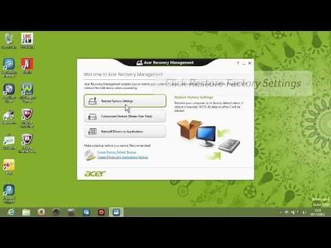 Windows 8 - Using Acer Recovery Management to restore