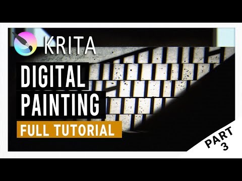 Krita Tutorial Part 3 - Stairs in Shadow - Step by Step - Digital Painting