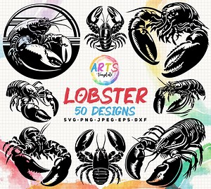 Lobster Clipart Bundle, Sea Animal Vector Art (svg, Png, Jpg, Eps, Dxf) - Etsy