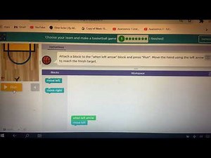 Code.org Choose your team and make a basketball game Puzzle 1