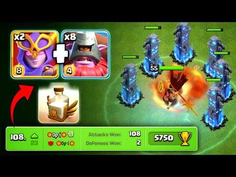 INSANE Rank Push Strategy! Mass Thrower + Super Witch with Totem Spell without Dragon Duke | Coc