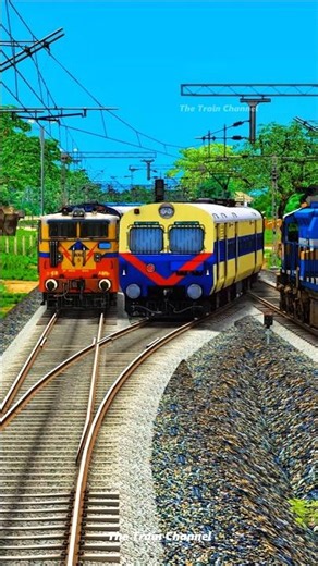 Indian Train Simulator three Trains Passing #shorts #train #indiantrainsimulator #railway #viral